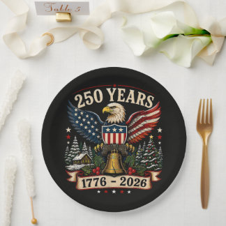 USA 250. Jahrestag Patriotisches Weihnachten Adler Pappteller