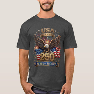 USA 250. Jubiläum 1776-2026 Patriotischer Weißkopf T-Shirt