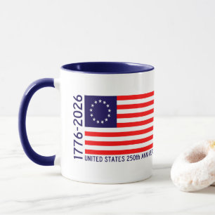 USA 250. Jubiläum Betsy Ross Flagge Tasse