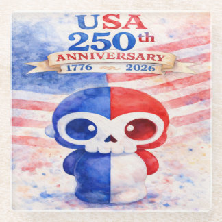 USA 250. Jubiläum Glasuntersetzer