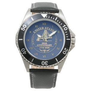 USA 250. Jubiläum Golden Gate Gold Römisch Nb Armbanduhr