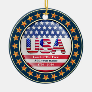 USA 250. Jubiläum I Patriotisch 1776-2026 Keramik Ornament
