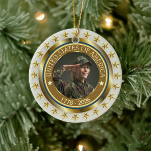 USA 250. Jubiläum I Patriotisch 1776-2026 Keramik Ornament