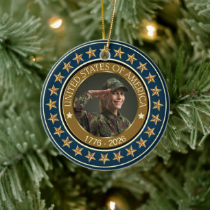 USA 250. Jubiläum I Patriotisch 1776-2026 Keramik Ornament