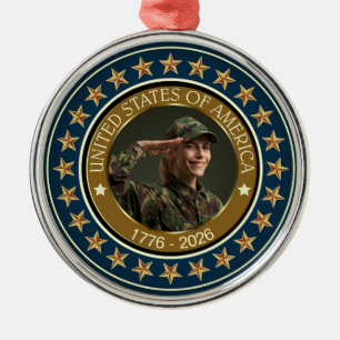 USA 250. Jubiläum I Patriotisch 1776-2026 Ornament Aus Metall