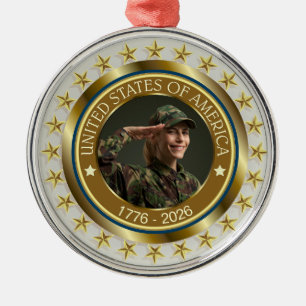 USA 250. Jubiläum I Patriotisch 1776-2026 Ornament Aus Metall