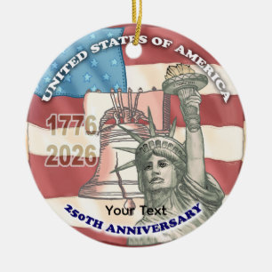 USA 250. Jubiläum Keramik Ornament