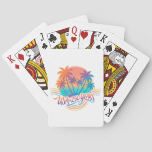 USA 250. Jubiläum Palm Bäume Spielkarten