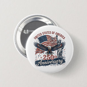 USA 250. Jubiläum Weißkopfseeadler Freiheitsstatue Button