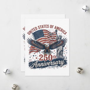 USA 250. Jubiläum Weißkopfseeadler Freiheitsstatue Feiertagskarte