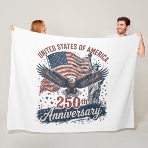USA 250. Jubiläum Weißkopfseeadler Freiheitsstatue Fleecedecke