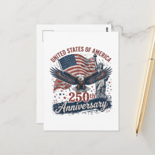 USA 250. Jubiläum Weißkopfseeadler Freiheitsstatue Postkarte