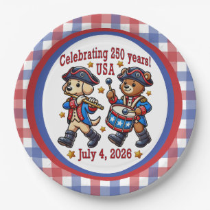USA 250. Jubiläums-Souvenir - Patriotisch  Pappteller