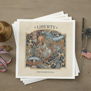 USA 250 Liberty Art Nouveau Muster Rahmen ID1302 Serviette