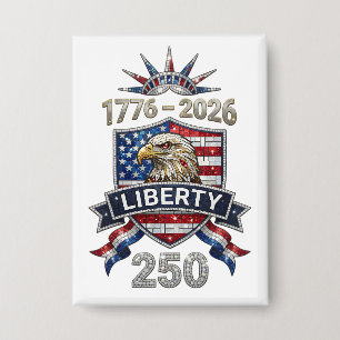 USA 250 Liberty Eagle 1776–2026 Rhinestone-Stil Button