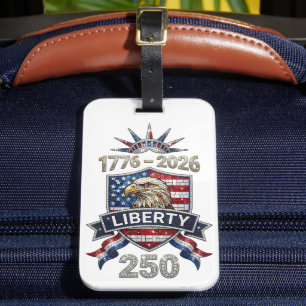 USA 250 Liberty Eagle 1776–2026 Rhinestone-Stil Gepäckanhänger