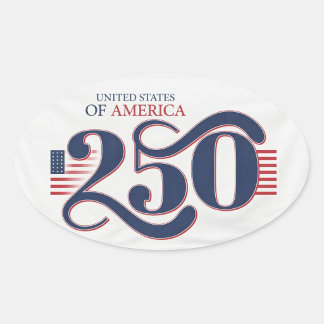 USA 250 Oval Patriotic Aufkleber 