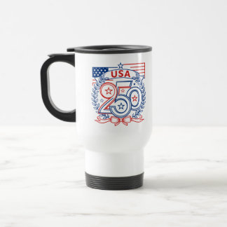 USA 250 Patriotic Anniversary Emblem Design Reisebecher