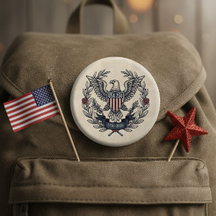 USA 250 Patriotischer Adler-Erbe-Motiv Crm ID1299 Button