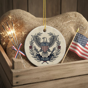 USA 250 Patriotischer Adler-Erbe-Motiv Crm ID1299 Keramik Ornament