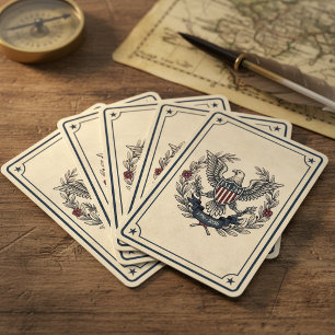 USA 250 Patriotischer Adler-Erbe-Motiv Crm ID1299 Spielkarten