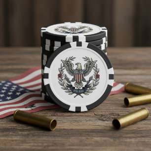 USA 250 Patriotischer Adler-Erbe-Motiv ID1299 Pokerchips