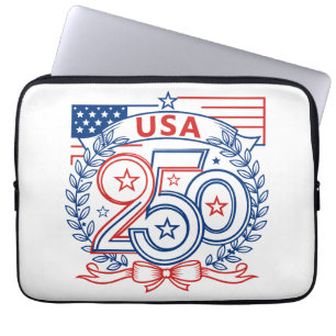 USA 250 Patriotisches Jubiläumsemblem-Design Laptopschutzhülle