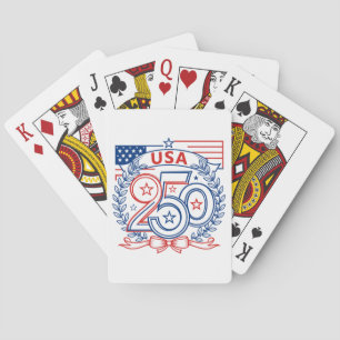 USA 250 Patriotisches Jubiläumsemblem-Design Spielkarten