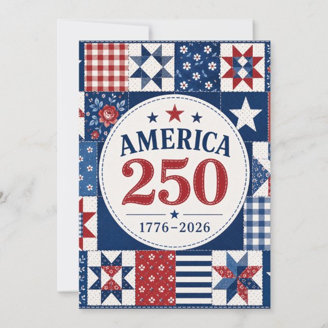 USA 250 Quilted Serviette Einladung (Vorderseite)