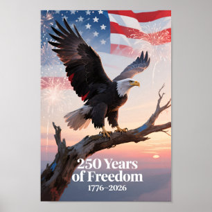 USA 250 Weißkopfseeadler Patriotisch 1776–2026 Poster