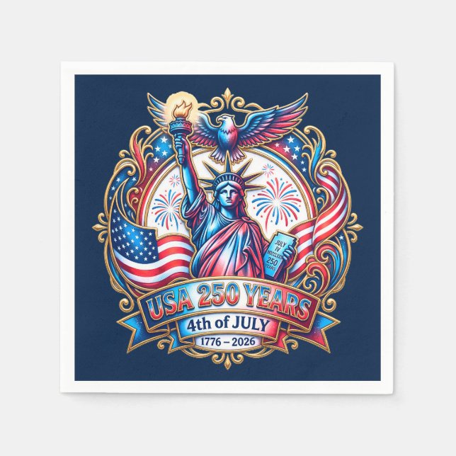 USA 250 years 4th of July 1776-2026 Serviette (Vorderseite)