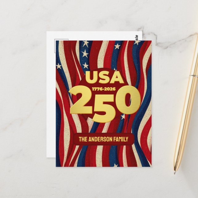 USA 250 Years Custom Patriotic  Postkarte (Vorderseite/Rückseite Beispiel)