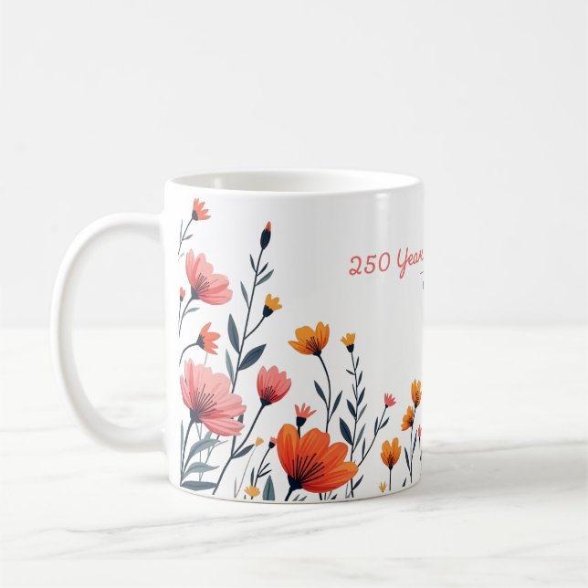 USA 250 Years Floral Mug  (Gauche)