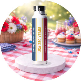 USA 250 Years Semiquincentennial Patriotic Stripes Trinkflasche