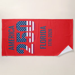 USA 250th Anniversary Florida Stars Stripes Beach  Strandtuch