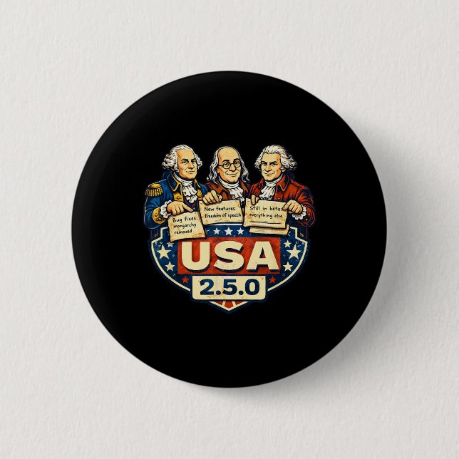 Usa 2.5.0 Patchnotizen Gründungsväter Lustig  Button (Vorderseite)