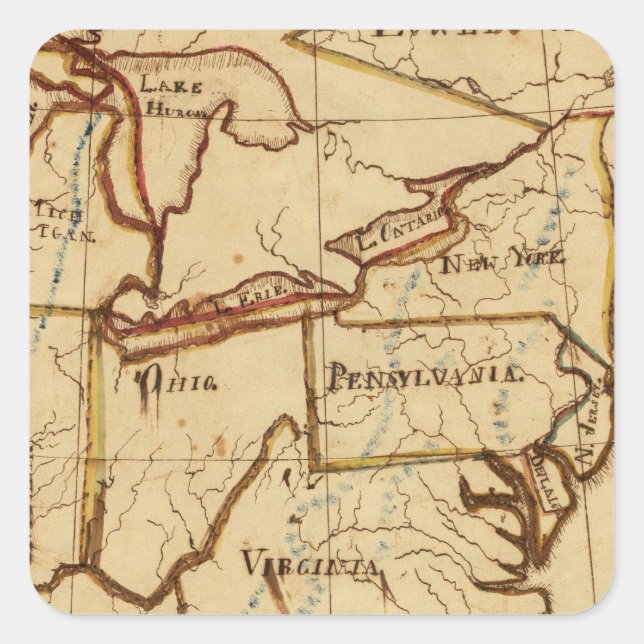 USA 2 QUADRATISCHER AUFKLEBER (Vorderseite)