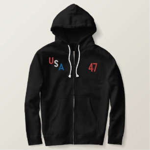 USA 47 ZIP MÄNNER ZIP HOODIE SWEATSHIRT