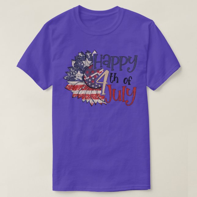 USA 4. Juli American Peace Liebe Stripes 4 D T-Shirt (Design vorne)