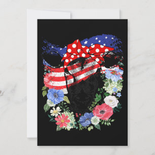 USA 4. Juli Amerikanische Flagge Patriotische Kuh  Einladung