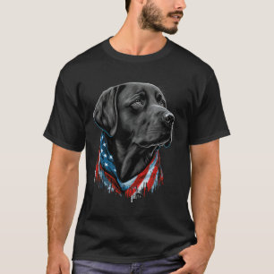 USA 4. Juli Black Patriotic American Labrador T-Shirt