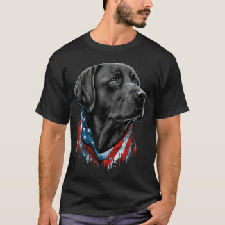 USA 4. Juli Black Patriotic American Labrador T-Shirt