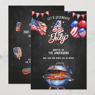 USA 4. Juli GRILLEN Food and Drinks Party Einladung