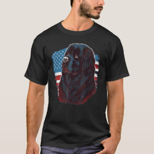 USA 4. Juli Newfie Dog auf American Newfundlan T-Shirt