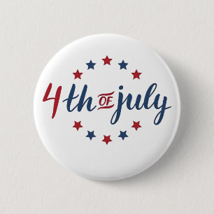 USA 4. Juli  Patriotische Sterne Unabhängigkeitsta Button