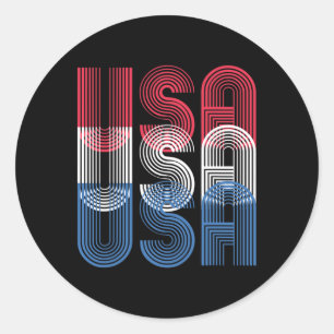 USA 4. Juli Retro Independence Day Runder Aufkleber