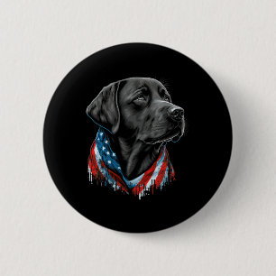 USA 4. Juli Schwarz Patriotisch Amerikanischer Lab Button