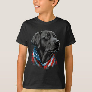 USA 4. Juli Schwarz Patriotisch Amerikanischer Lab T-Shirt