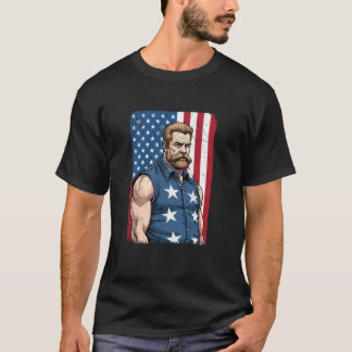 USA 4. Juli Teddy Roosevelt Lustiges Workout Muske T-Shirt
