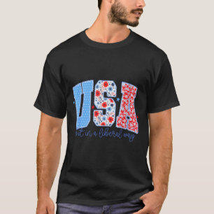 USA, aber auf eine libvibesl Art 4. Juli Süße Blum T-Shirt